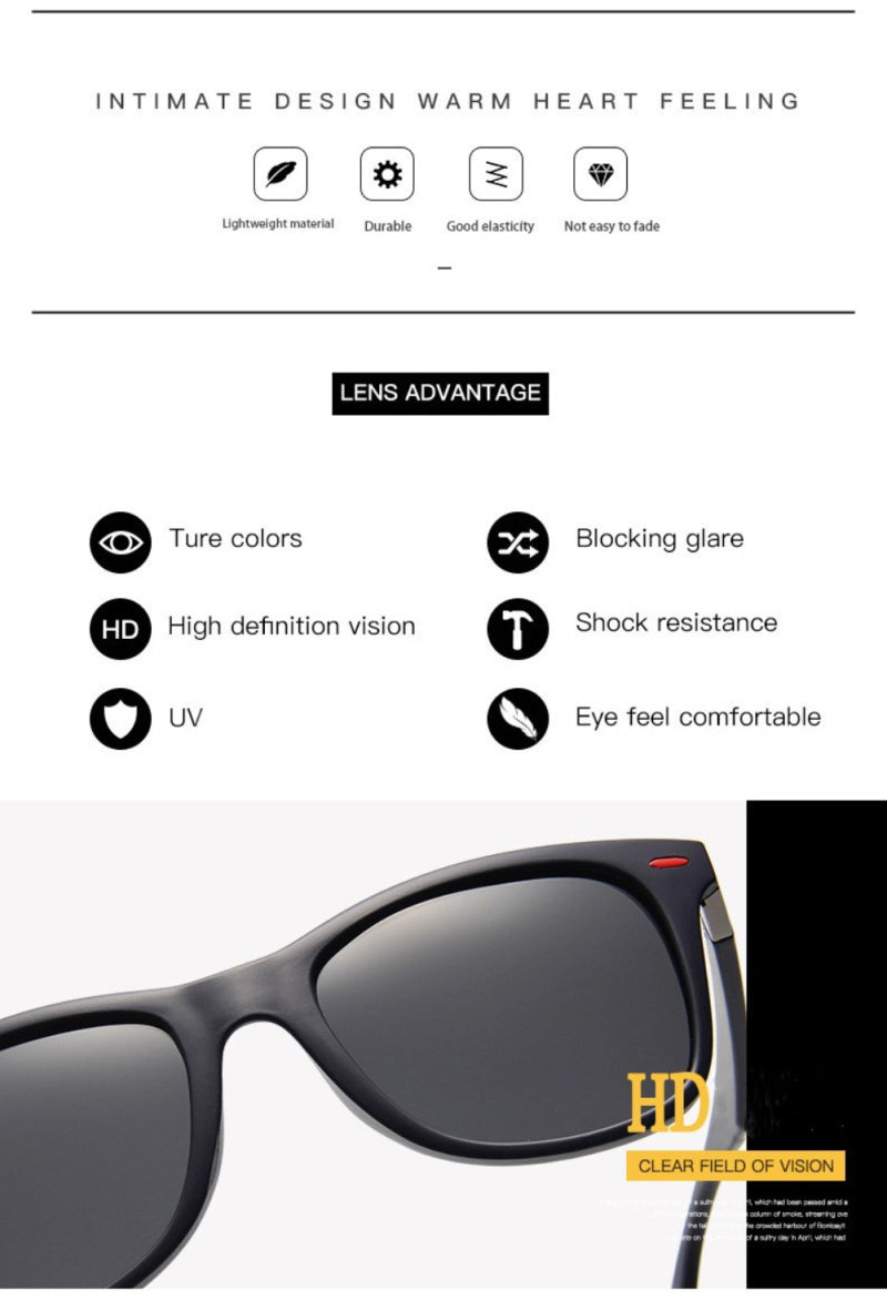 Fashion Classic Polarized Sunglasses, Men Anti-glare Goggle UV400